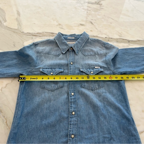 MOTHER DENIM CATCH MY DRIFT DISTRESSED SHIRT SIZE MEDIUM NWOTS! - Picture 12 of 17